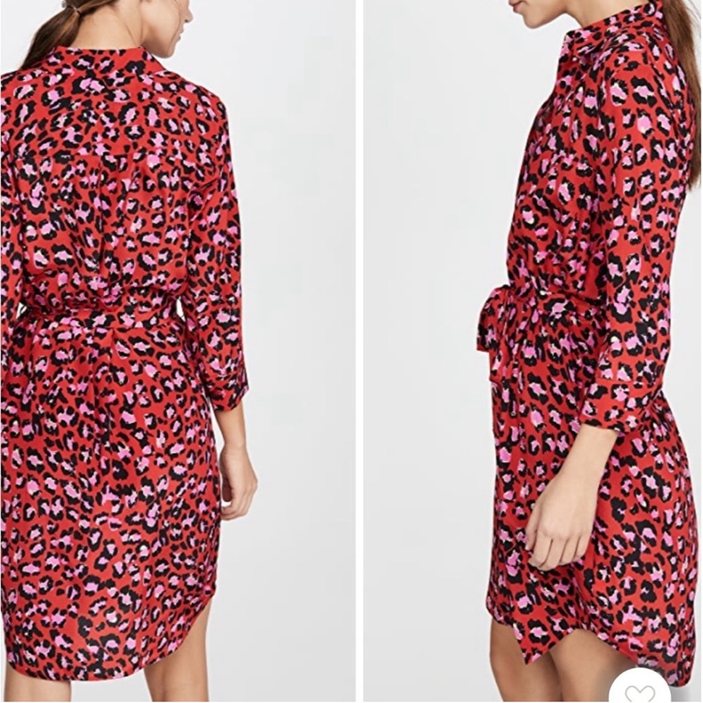L’agence silk shirtdress in vibrant leopard print (S)